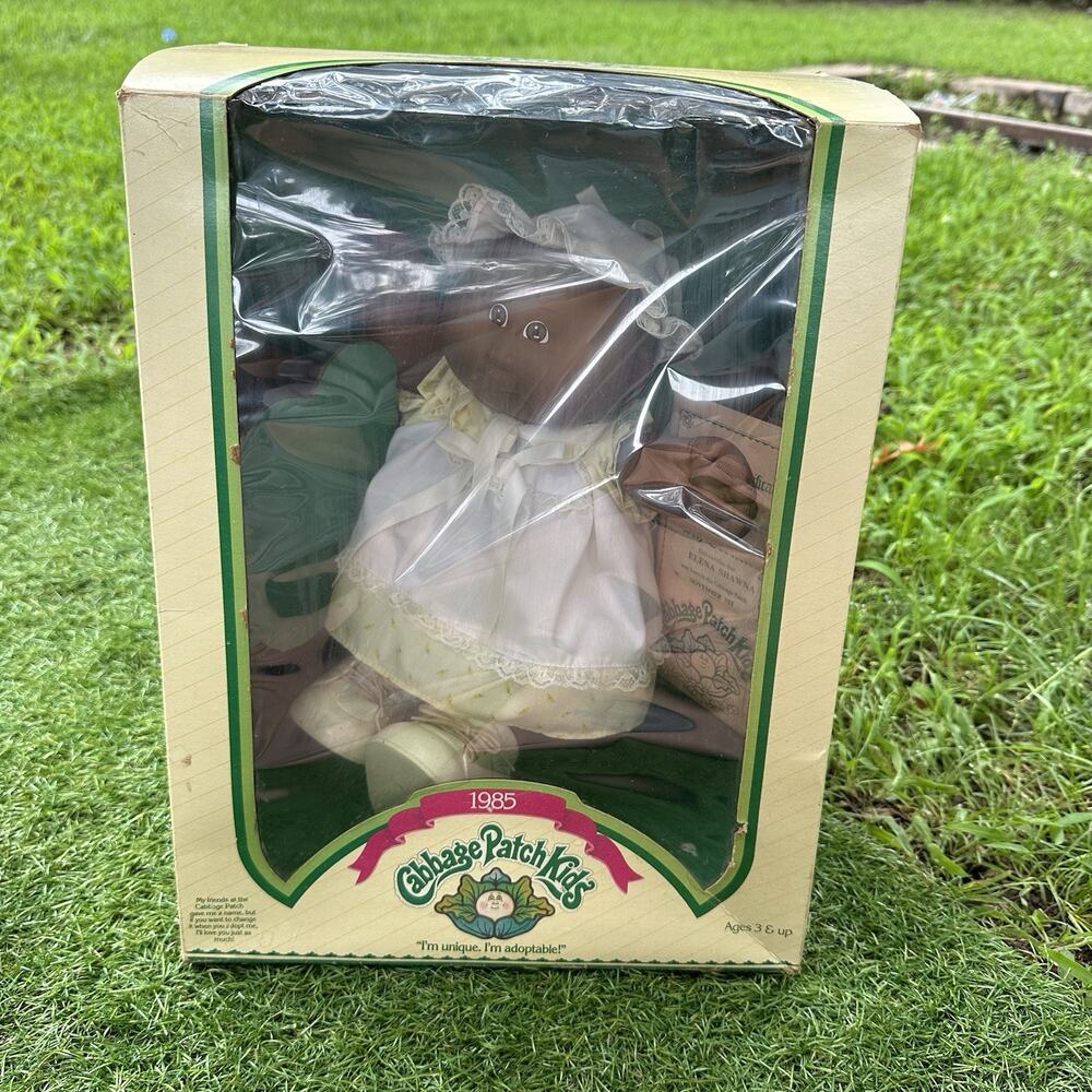 Cabbage Patch Kids Preemie Girl Doll 1985 African American Black Original Box